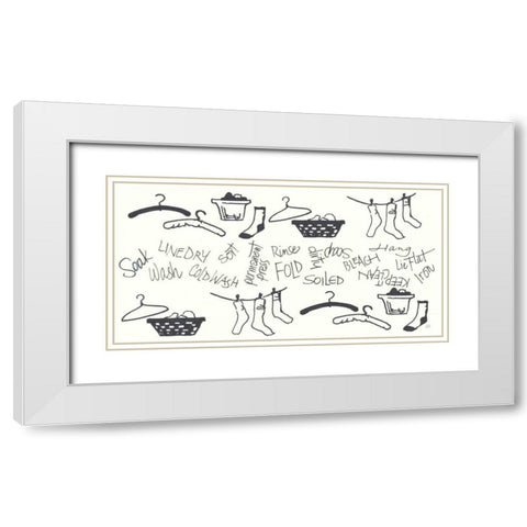 Laundry Room Sayings II White Modern Wood Framed Art Print with Double Matting by Paschke, Chris
