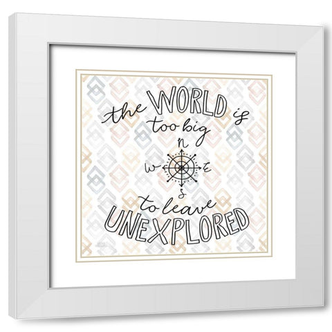 World Traveler II Diamond White Modern Wood Framed Art Print with Double Matting by Marshall, Laura