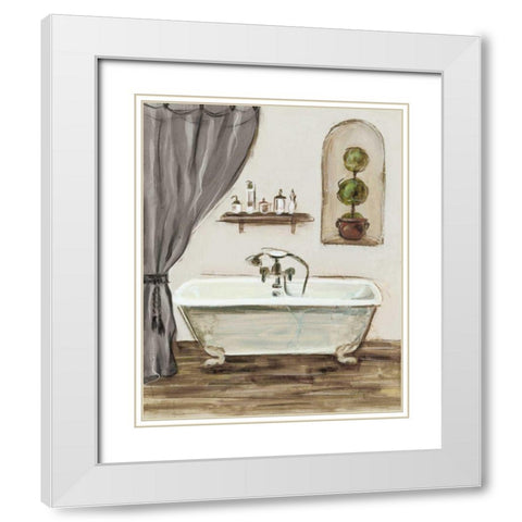 Tuscan Bath I Greige White Modern Wood Framed Art Print with Double Matting by Vassileva, Silvia