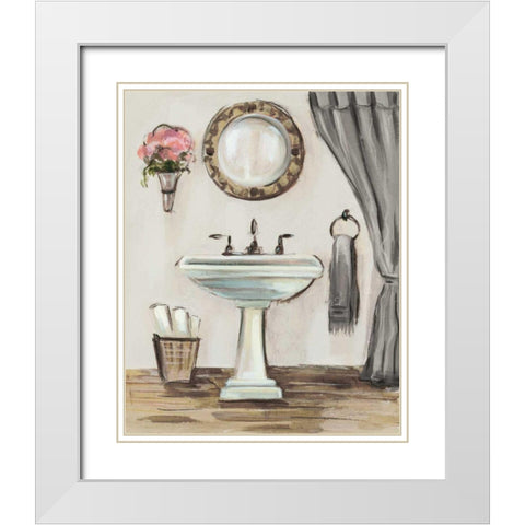 Tuscan Bath IV Greige White Modern Wood Framed Art Print with Double Matting by Vassileva, Silvia