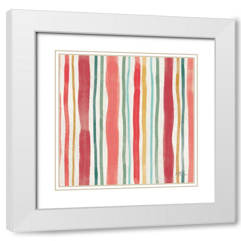 Boho Field Pattern IV White Modern Wood Framed Art Print with Double Matting by Penner, Janelle