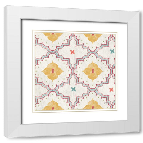 Boho Field Pattern VIA White Modern Wood Framed Art Print with Double Matting by Penner, Janelle