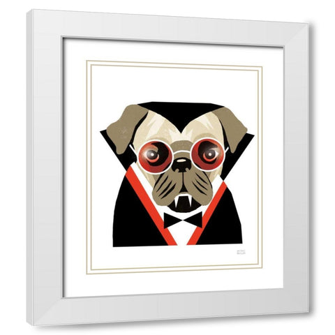 Howloween White Modern Wood Framed Art Print with Double Matting by Mullan, Michael