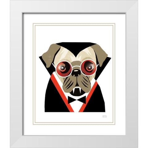 Howloween White Modern Wood Framed Art Print with Double Matting by Mullan, Michael