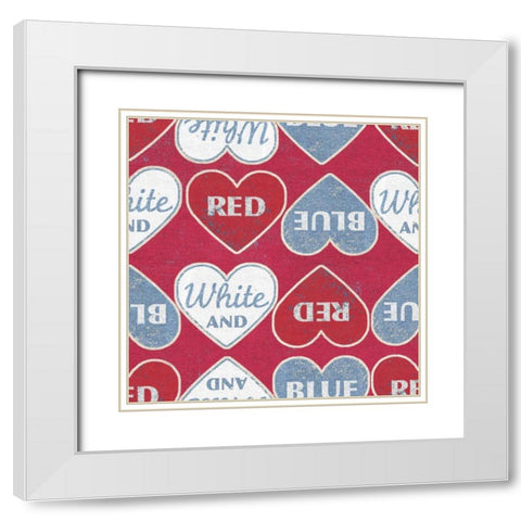 Patriotic Dark Pattern I White Modern Wood Framed Art Print with Double Matting by Grove, Beth