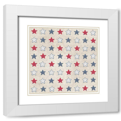 Patriotic Dark Pattern IIA White Modern Wood Framed Art Print with Double Matting by Grove, Beth