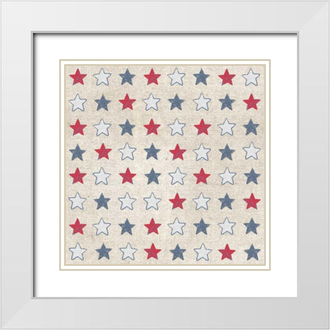 Patriotic Dark Pattern IIA White Modern Wood Framed Art Print with Double Matting by Grove, Beth