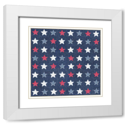 Patriotic Dark Pattern IIB White Modern Wood Framed Art Print with Double Matting by Grove, Beth