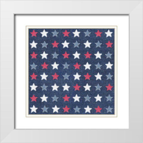 Patriotic Dark Pattern IIB White Modern Wood Framed Art Print with Double Matting by Grove, Beth