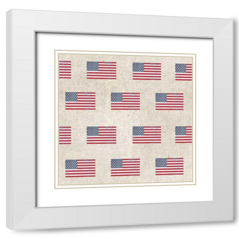 Patriotic Dark Pattern V White Modern Wood Framed Art Print with Double Matting by Grove, Beth