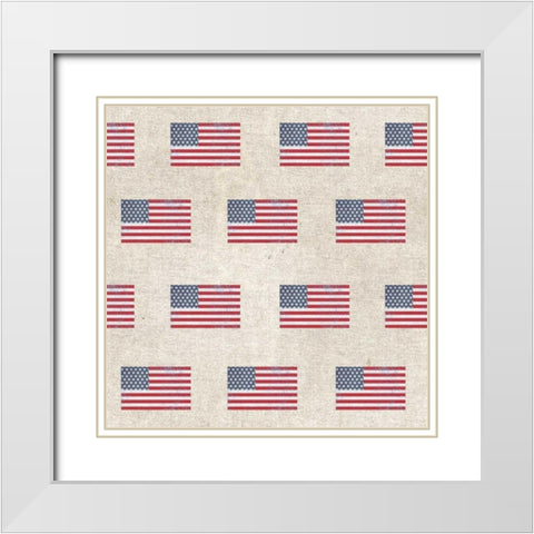 Patriotic Dark Pattern V White Modern Wood Framed Art Print with Double Matting by Grove, Beth