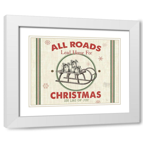Farmhouse Holiday II v2 White Modern Wood Framed Art Print with Double Matting by Pela Studio