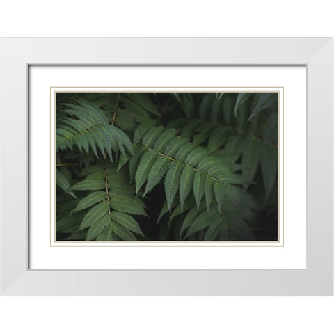 Leafy V White Modern Wood Framed Art Print with Double Matting by Urquhart, Elizabeth