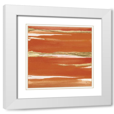 Gilded Mandarin I Burnt Orange White Modern Wood Framed Art Print with Double Matting by Paschke, Chris