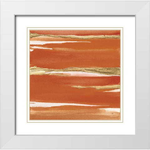 Gilded Mandarin I Burnt Orange White Modern Wood Framed Art Print with Double Matting by Paschke, Chris