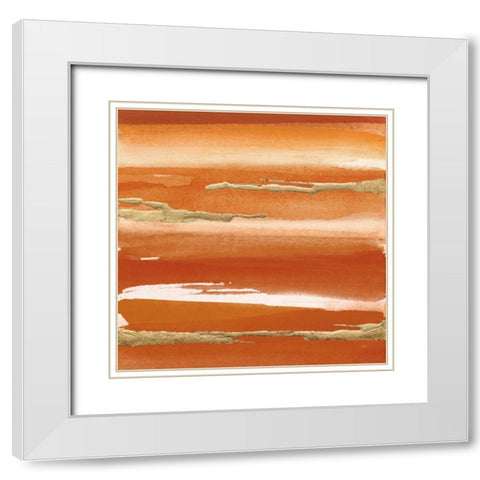 Gilded Mandarin III Burnt Orange White Modern Wood Framed Art Print with Double Matting by Paschke, Chris