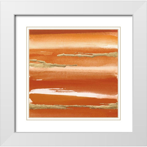 Gilded Mandarin III Burnt Orange White Modern Wood Framed Art Print with Double Matting by Paschke, Chris