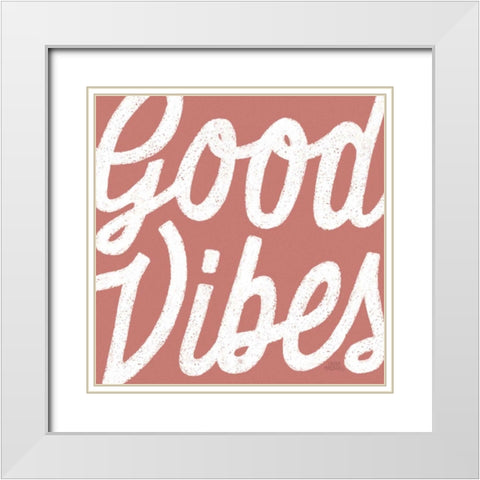 Positivity I White Modern Wood Framed Art Print with Double Matting by Marshall, Laura