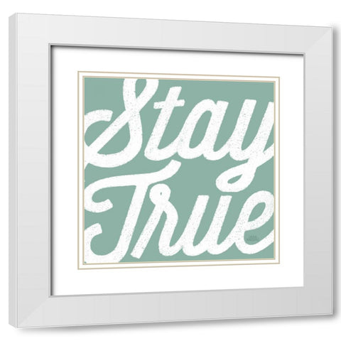 Positivity III White Modern Wood Framed Art Print with Double Matting by Marshall, Laura
