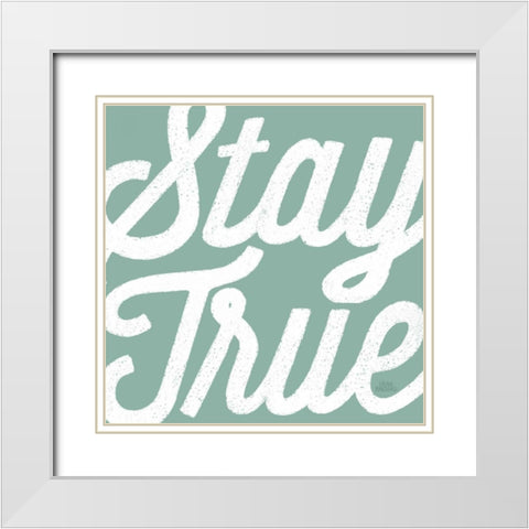 Positivity III White Modern Wood Framed Art Print with Double Matting by Marshall, Laura