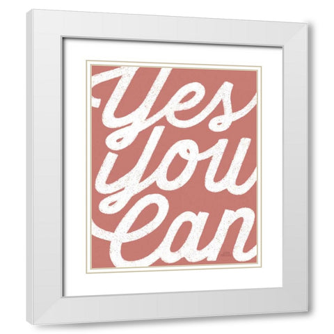 Positivity V White Modern Wood Framed Art Print with Double Matting by Marshall, Laura