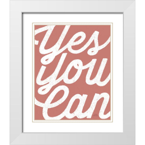 Positivity V White Modern Wood Framed Art Print with Double Matting by Marshall, Laura