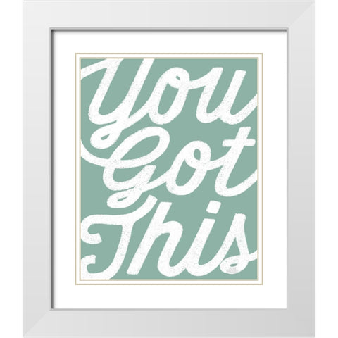 Positivity VII White Modern Wood Framed Art Print with Double Matting by Marshall, Laura