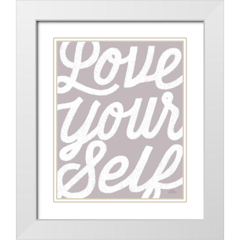 Positivity VIII White Modern Wood Framed Art Print with Double Matting by Marshall, Laura