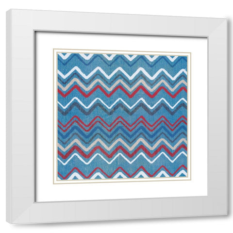Stars and Stripes Dark Pattern II White Modern Wood Framed Art Print with Double Matting by Grove, Beth