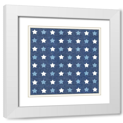 Stars and Stripes Dark Pattern III White Modern Wood Framed Art Print with Double Matting by Grove, Beth