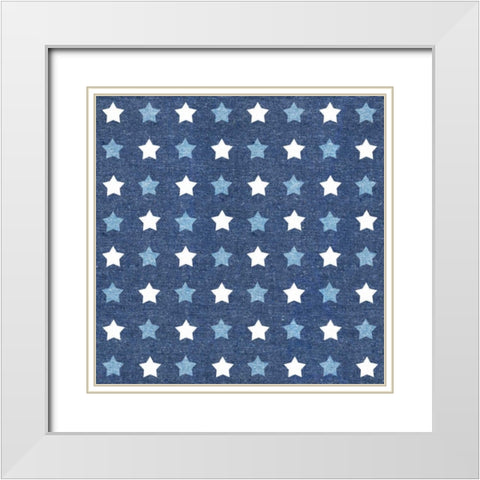 Stars and Stripes Dark Pattern III White Modern Wood Framed Art Print with Double Matting by Grove, Beth