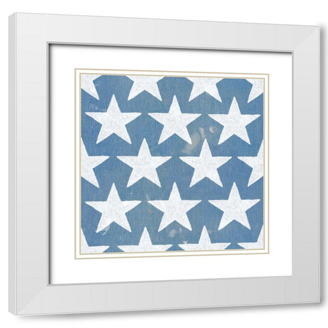 Stars and Stripes Dark Pattern V White Modern Wood Framed Art Print with Double Matting by Grove, Beth