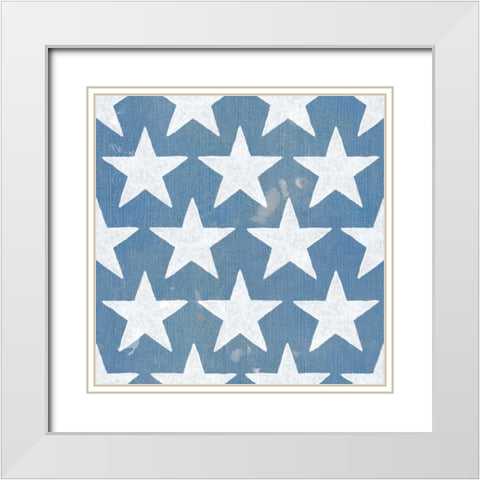 Stars and Stripes Dark Pattern V White Modern Wood Framed Art Print with Double Matting by Grove, Beth