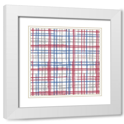 Stars and Stripes Dark Pattern VIII White Modern Wood Framed Art Print with Double Matting by Grove, Beth