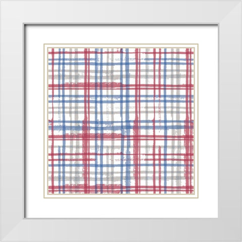 Stars and Stripes Dark Pattern VIII White Modern Wood Framed Art Print with Double Matting by Grove, Beth