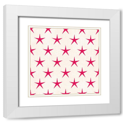 Stars and Stripes Dark Pattern IXB White Modern Wood Framed Art Print with Double Matting by Grove, Beth