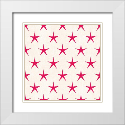 Stars and Stripes Dark Pattern IXB White Modern Wood Framed Art Print with Double Matting by Grove, Beth