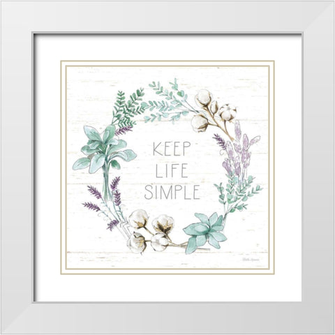 Farmhouse Cotton IX White Modern Wood Framed Art Print with Double Matting by Grove, Beth