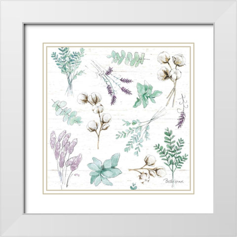 Farmhouse Cotton Pattern I White Modern Wood Framed Art Print with Double Matting by Grove, Beth