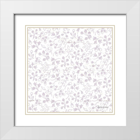 Farmhouse Cotton Pattern IIB White Modern Wood Framed Art Print with Double Matting by Grove, Beth