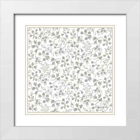 Farmhouse Cotton Pattern IIE White Modern Wood Framed Art Print with Double Matting by Grove, Beth