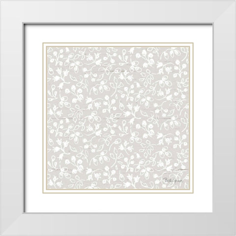 Farmhouse Cotton Pattern IIF White Modern Wood Framed Art Print with Double Matting by Grove, Beth