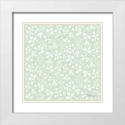 Farmhouse Cotton Pattern III White Modern Wood Framed Art Print with Double Matting by Grove, Beth