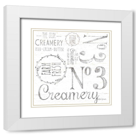 Farmhouse Cotton Pattern IVA White Modern Wood Framed Art Print with Double Matting by Grove, Beth