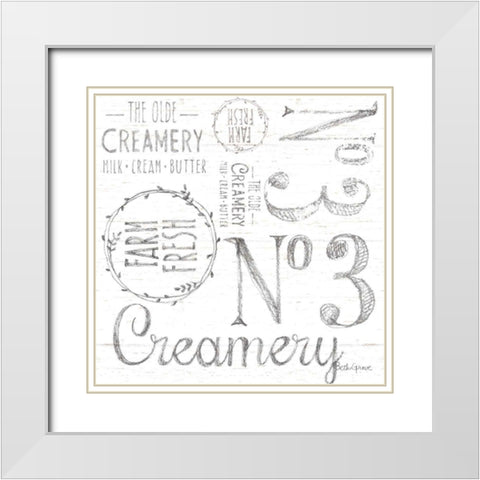 Farmhouse Cotton Pattern IVA White Modern Wood Framed Art Print with Double Matting by Grove, Beth