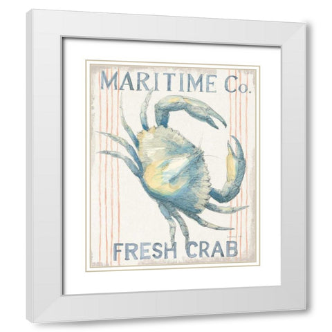 Floursack Nautical III White Modern Wood Framed Art Print with Double Matting by Nai, Danhui