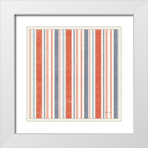 Floursack Nautical Pattern IIA White Modern Wood Framed Art Print with Double Matting by Nai, Danhui