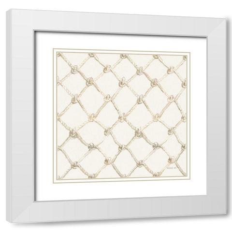 Floursack Nautical Pattern IIIA White Modern Wood Framed Art Print with Double Matting by Nai, Danhui