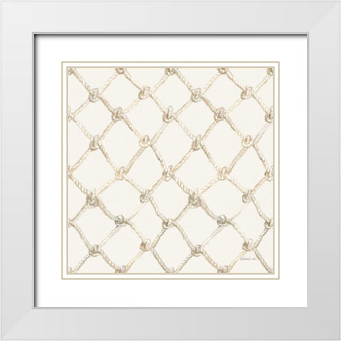 Floursack Nautical Pattern IIIA White Modern Wood Framed Art Print with Double Matting by Nai, Danhui