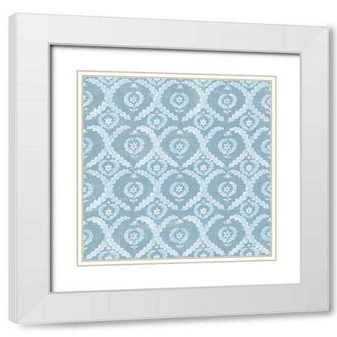 Floursack Nautical Pattern VB White Modern Wood Framed Art Print with Double Matting by Nai, Danhui